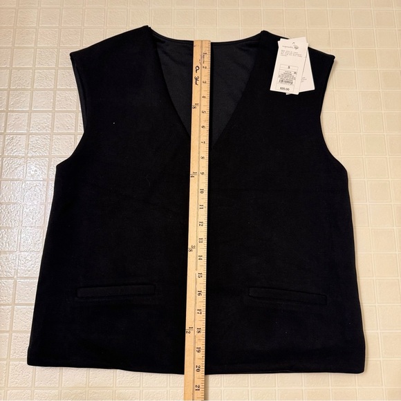 Women's Sandwash Vest - A New Day: Heavyweight Doubleknit, V Neck Black Size S - Picture 3 of 6